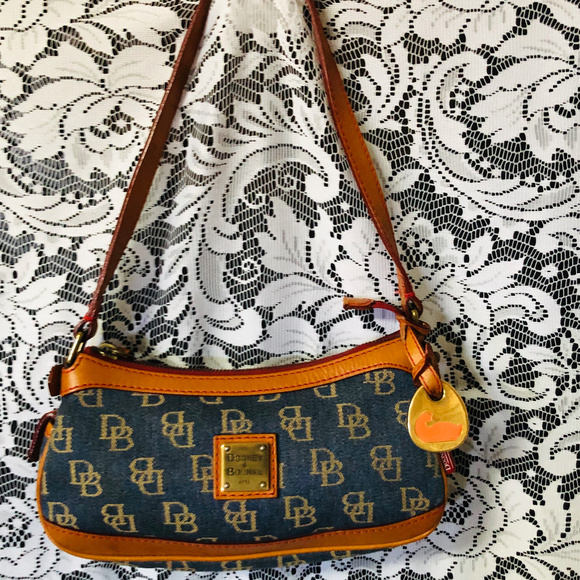 Dooney & Bourke Handbags - Dooney & Bourke Signature Denim Fabric Leather Bag